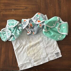 Set of 3 Thirsties Duo wrap snaps size 1 (0-9m)